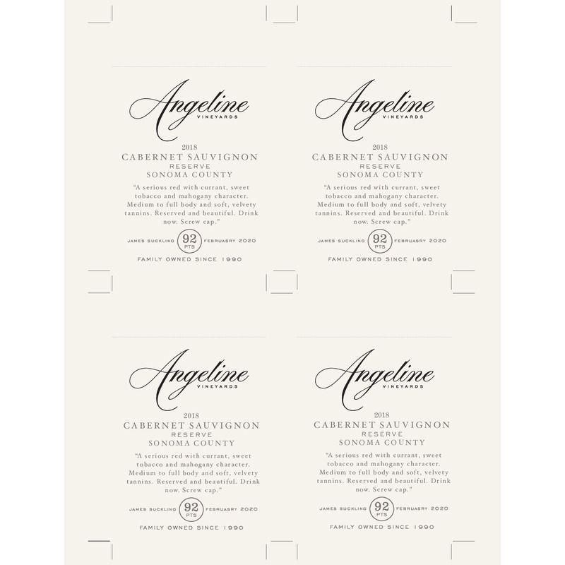 2018 Angeline Reserve Cabernet Sauvignon Shelftalker – 92 Pts. James Suckling