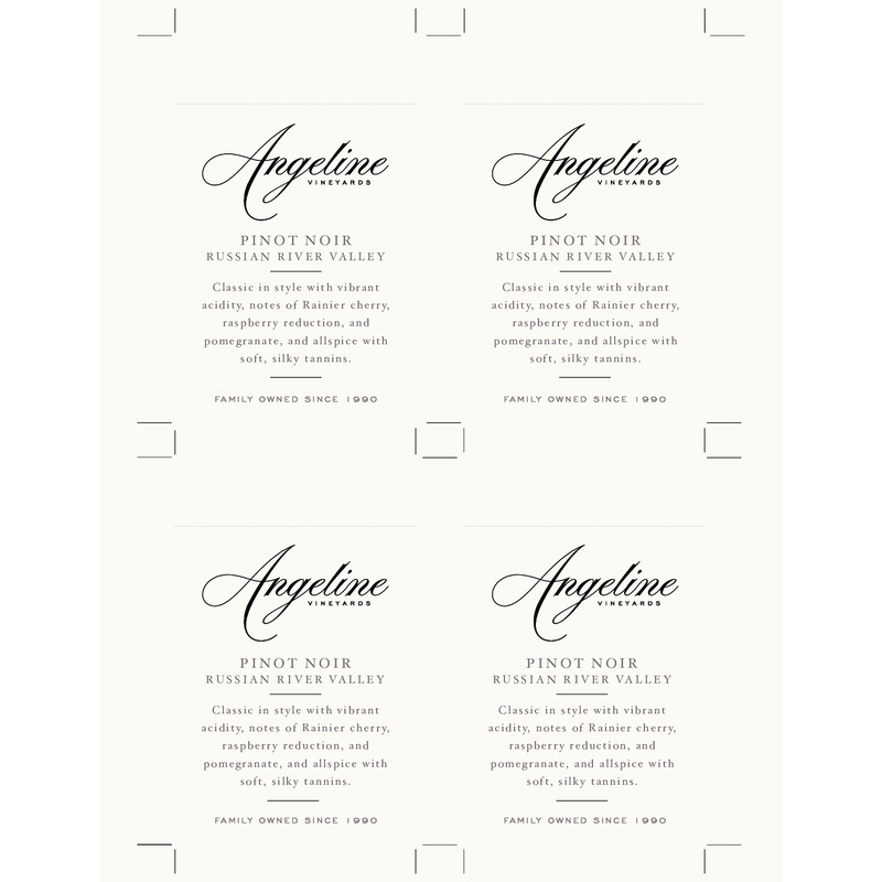 2019 Angeline Russian River Valley Pinot Noir Shelf Talker