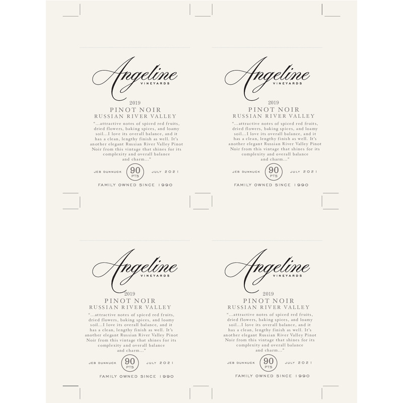 2019 Angeline Russian River Valley Pinot Noir Shelftalker – 90 Pts. Jeb Dunnuck