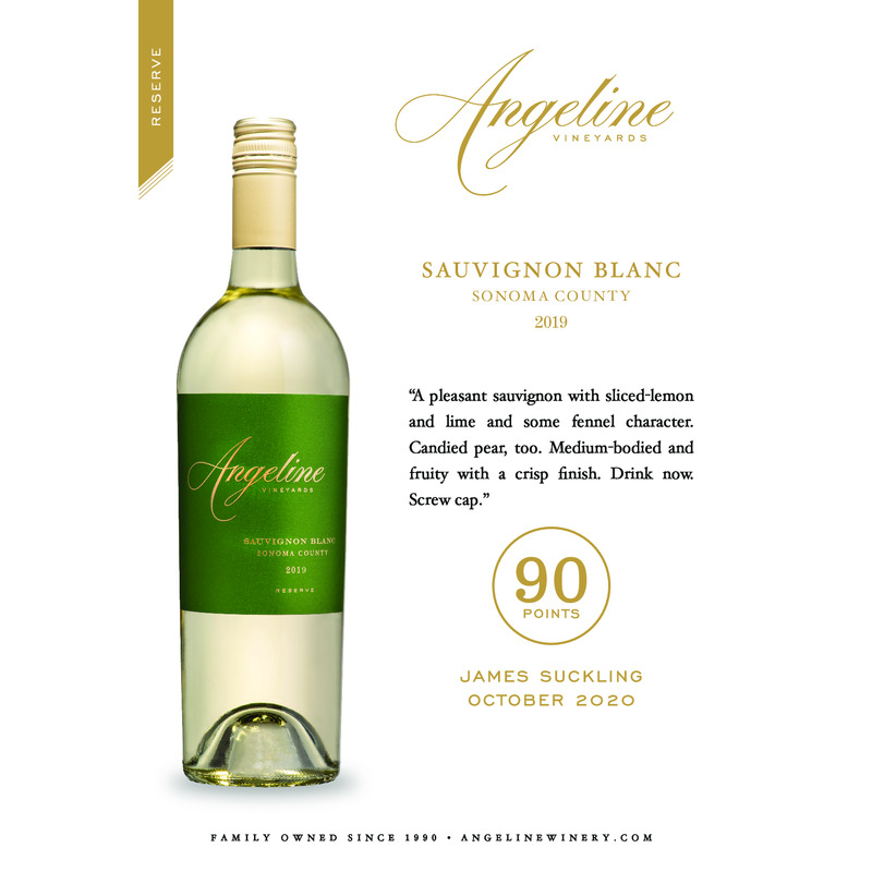 2019 Angeline Reserve Sauvignon Blanc Acclaim – 90 Pts. James Suckling