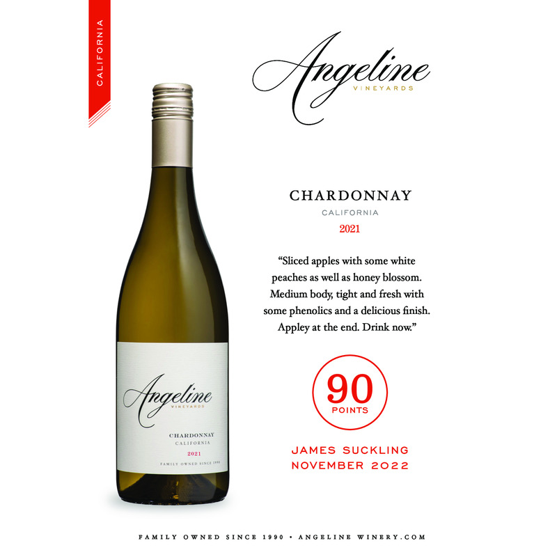 2021 Angeline Chardonnay Acclaim – 90 Pts. James Suckling