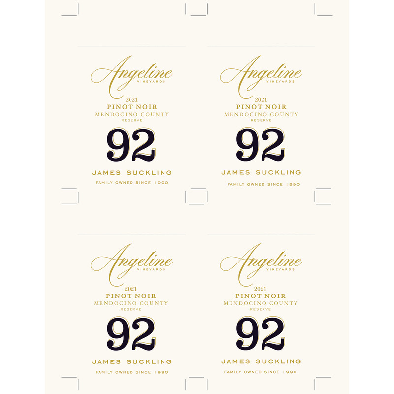 2021 Angeline Reserve Pinot Noir Shelf Talker – 92 Pts. JS AUBERGINE