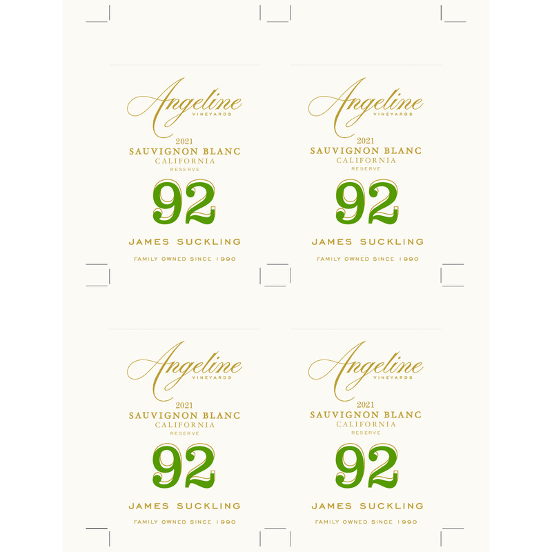 2021 Angeline Reserve Sauvignon Blanc Shelftalker – 92 Pts. JS GREEN