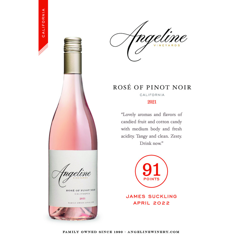 2021 Angeline Rosé Of Pinot Noir Acclaim – 91 Pts. James Suckling
