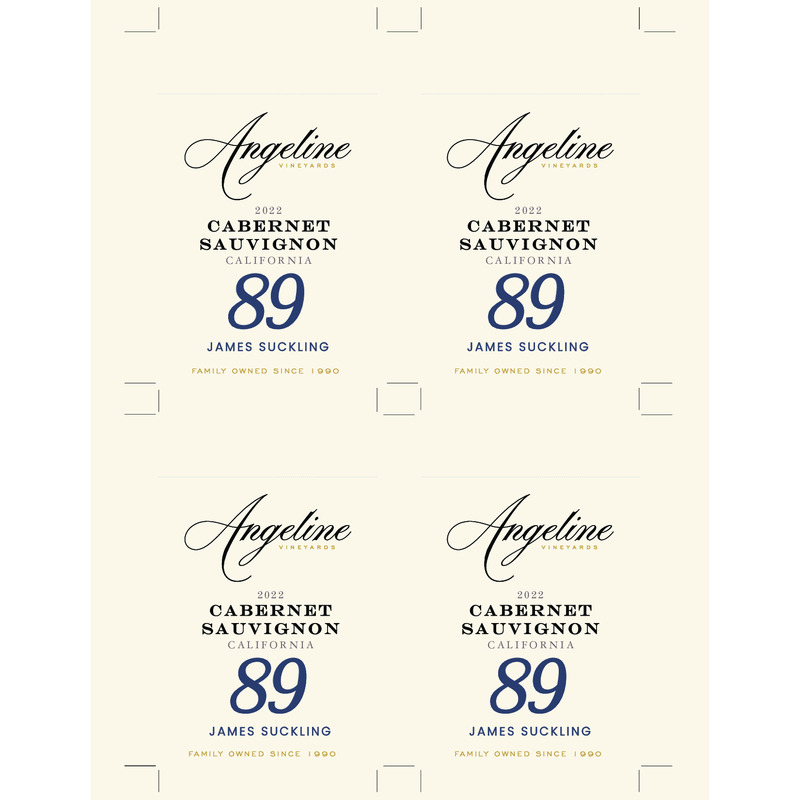 2022 Angeline Cabernet Sauvignon Shelf Talker – 89 pts James Suckling