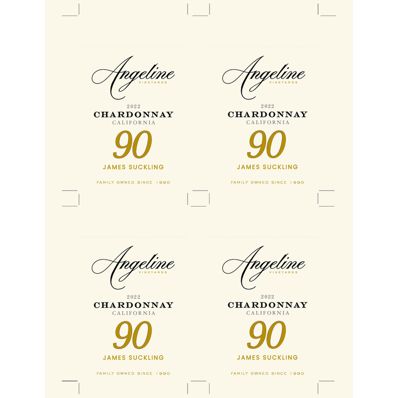 2022 Angeline Chardonnay Shelf Talker – 90 pts James Suckling