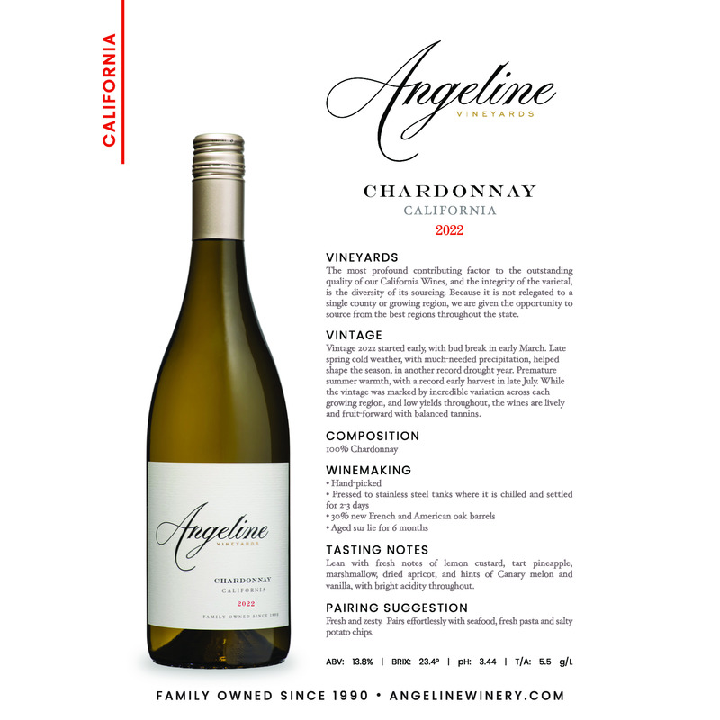 2022 Angeline Chardonnay Tech Sheet
