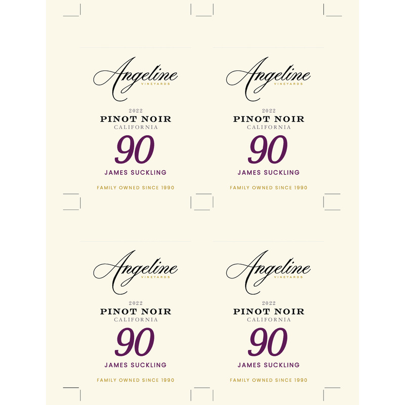 2022 Angeline Pinot Noir Shelf Talker – 90 pts James Suckling