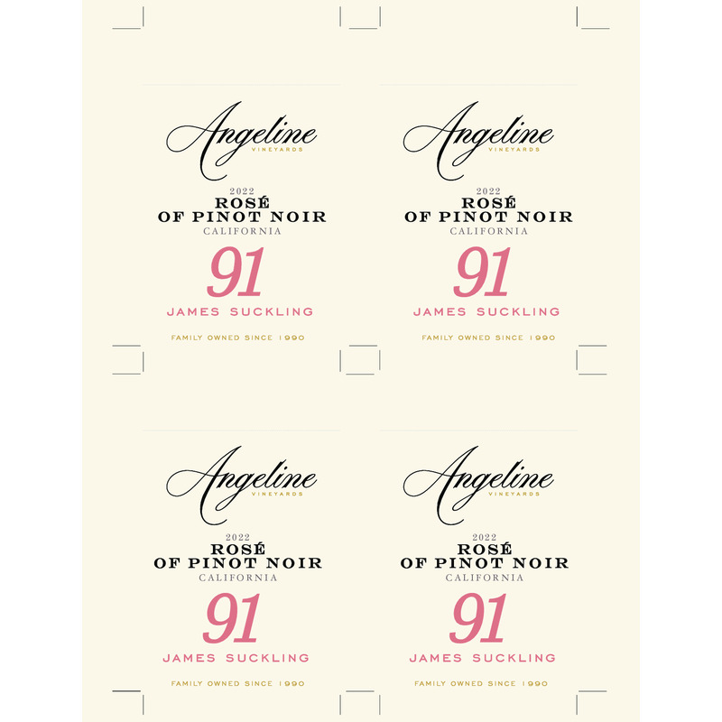 2022 Angeline Rosé Of Pinot Noir Shelf Talker