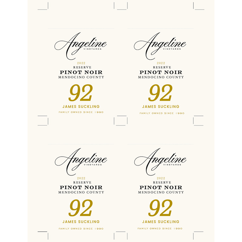 2022 Angeline Reserve Pinot Noir Shelf Talker – 92 pts James Suckling