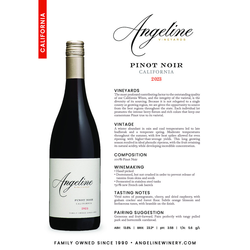 2023 Angeline Pinot Noir Tech Sheet