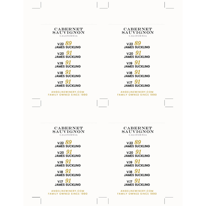 2021 Angeline Cabernet Sauvignon Shelf Talker – Acclaim