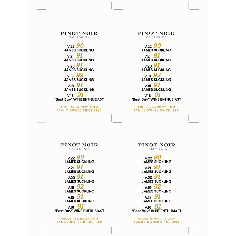 2022 Angeline Pinot Noir Shelf Talker – Acclaim