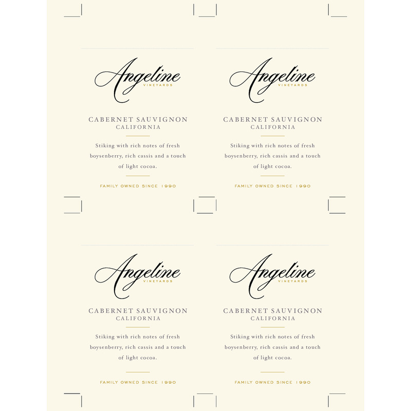 2019 Angeline Cabernet Sauvignon Shelf Talker