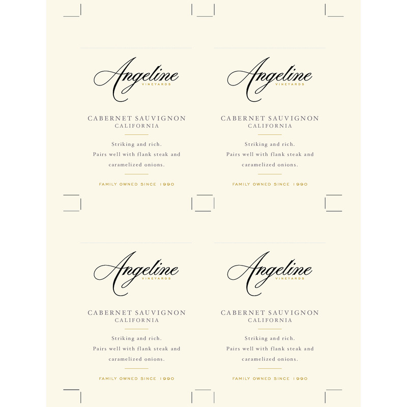 2018 Angeline Cabernet Sauvignon Shelf Talker