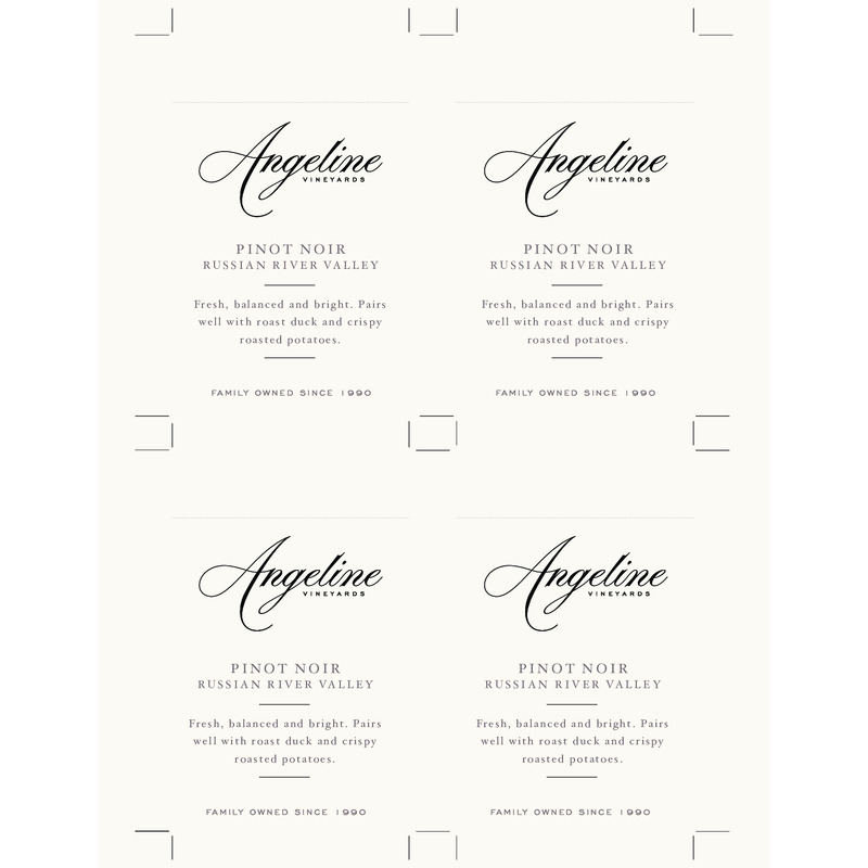 2020 Angeline Russian River Valley Pinot Noir Shelf Talker