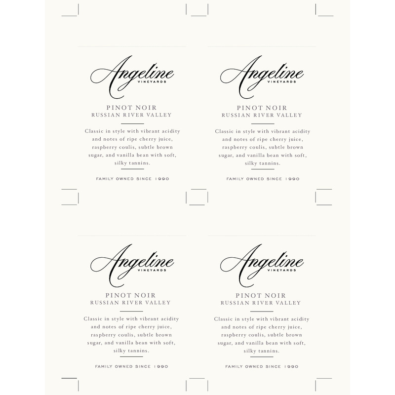 2020 Angeline Russian River Valley Pinot Noir Shelf Talker