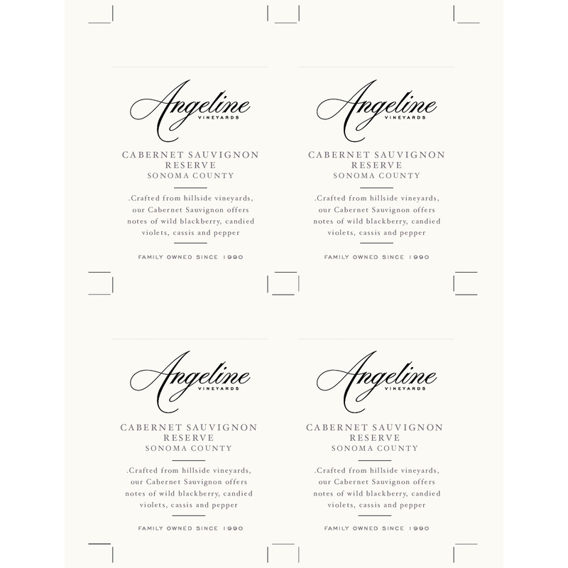 2019 Angeline Reserve Cabernet Sauvignon Shelf Talker