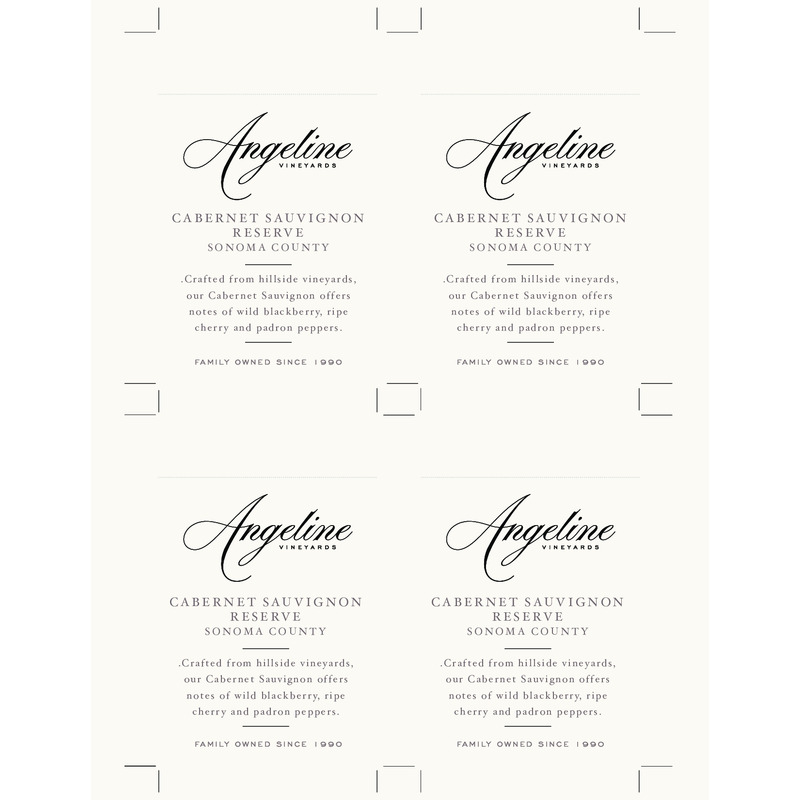 2018 Angeline Reserve Cabernet Sauvignon Shelf Talker