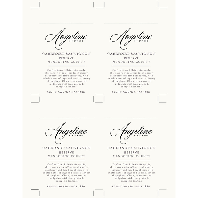 2021 Angeline Reserve Cabernet Sauvignon Shelf Talker – Tasting Notes
