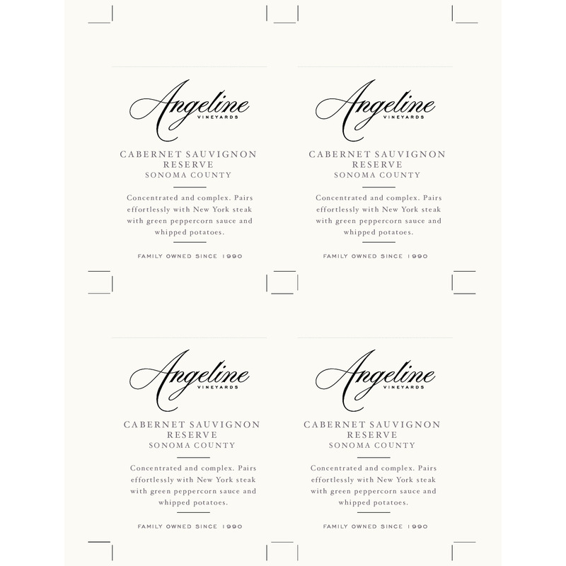 2019 Angeline Reserve Cabernet Sauvignon Shelf Talker