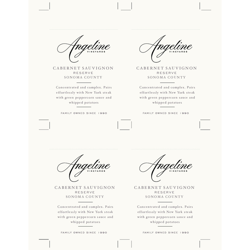 2018 Angeline Reserve Cabernet Sauvignon Shelf Talker