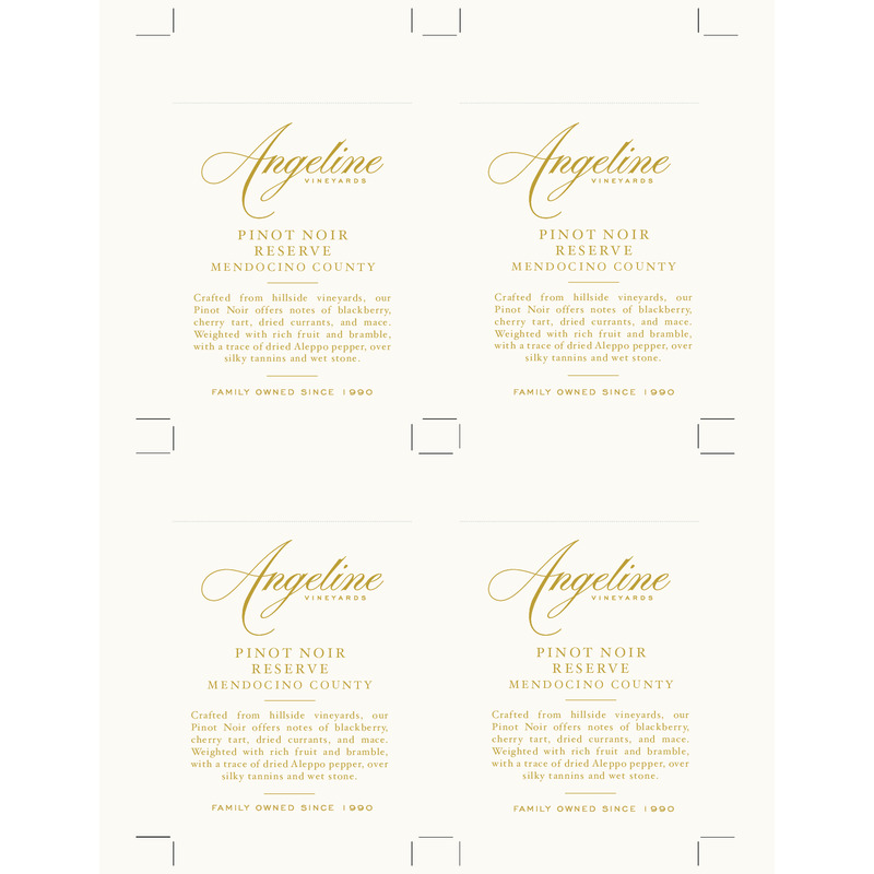 2021 Angeline Reserve Pinot Noir Shelf Talker