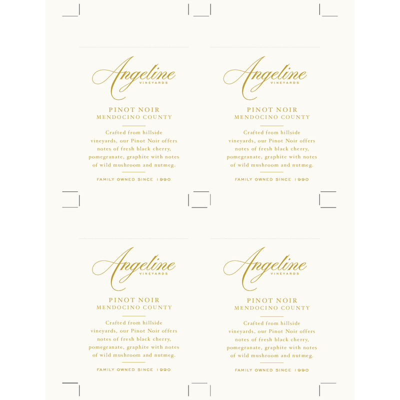 2020 Angeline Reserve Pinot Noir Shelf Talker
