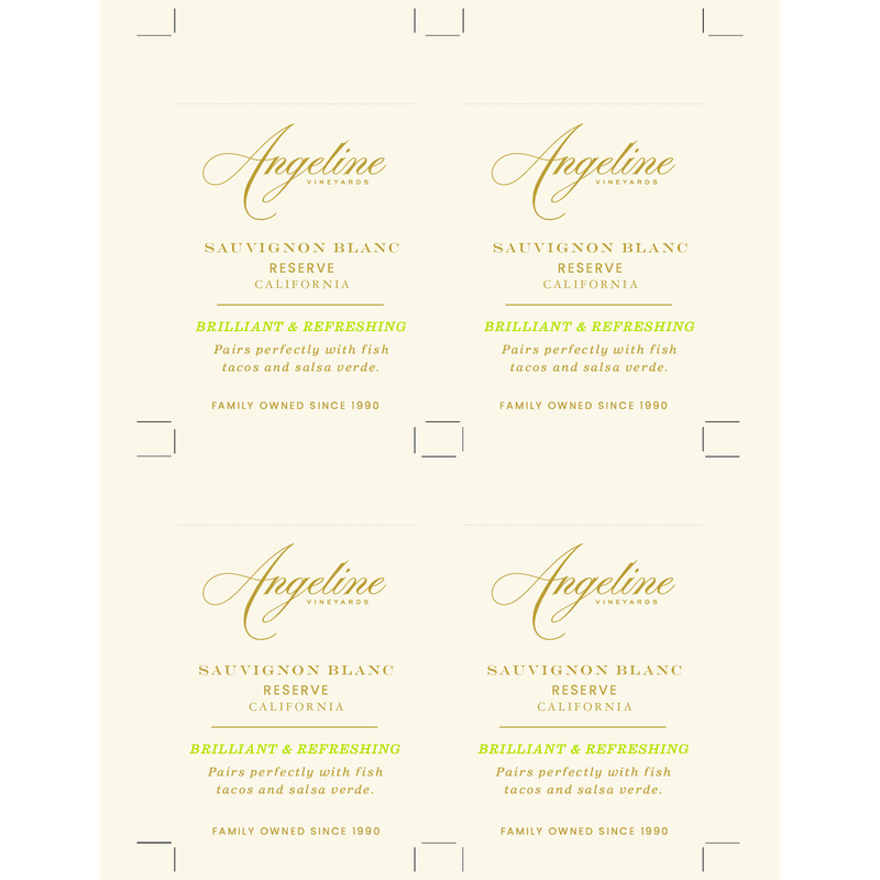 2022 Angeline Reserve Sauvignon Blanc Shelf Talker – Pairing