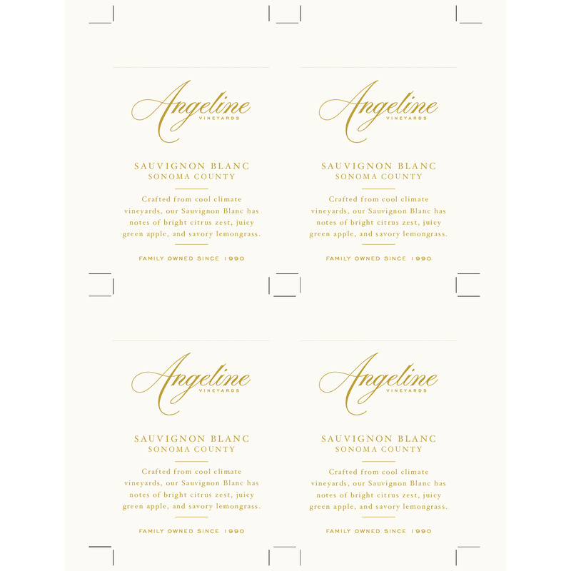 2020 Angeline Reserve Sauvignon Blanc Shelf Talker