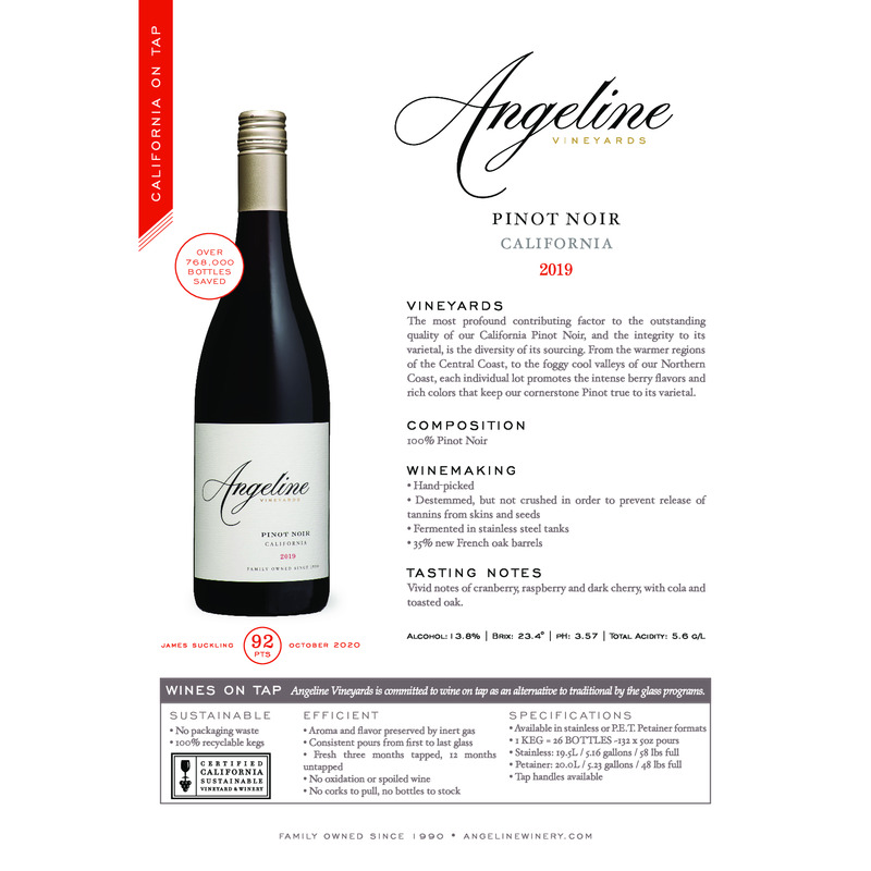 2019 Angeline Pinot Noir Wine on Tap