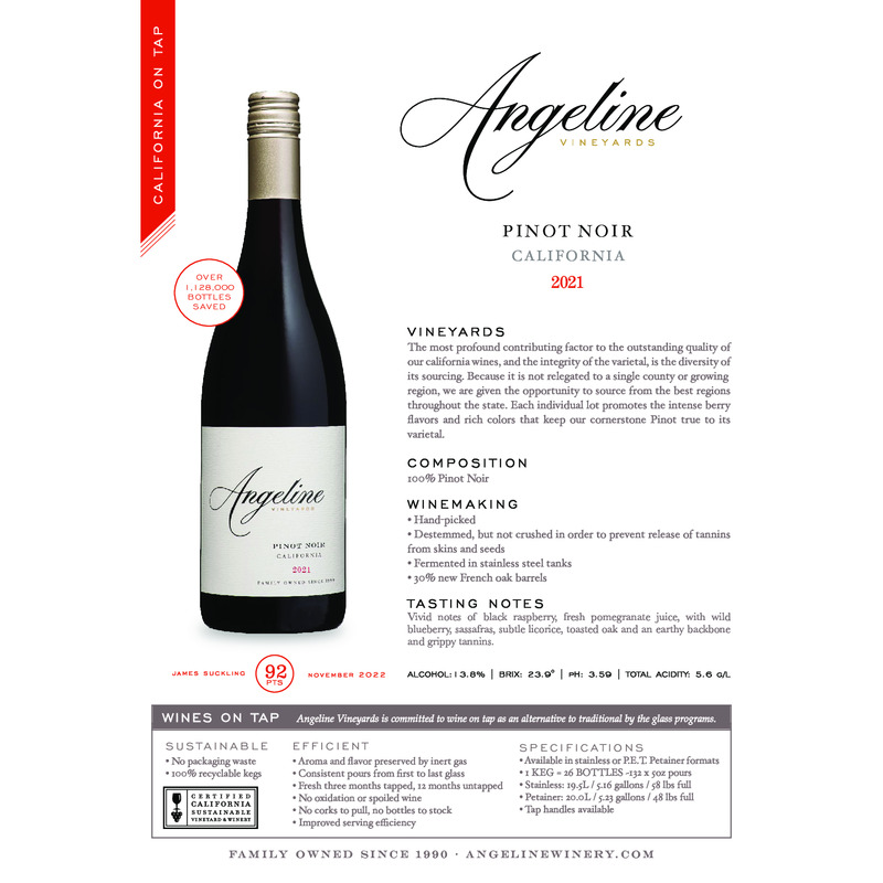 2021 Angeline Pinot Noir Wine on Tap