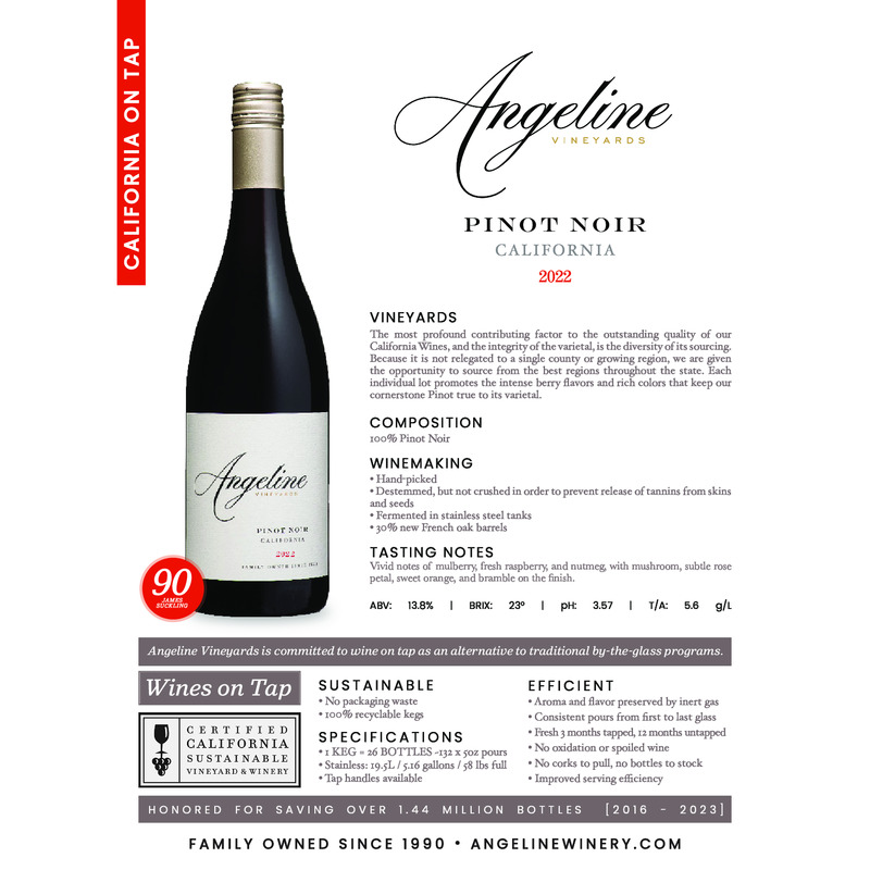 2022 Angeline Pinot Noir Wine on Tap