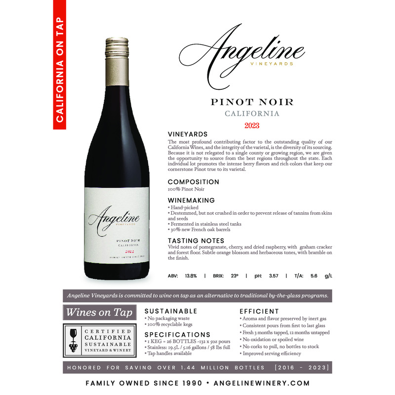 2023 Angeline Pinot Noir Wine on Tap