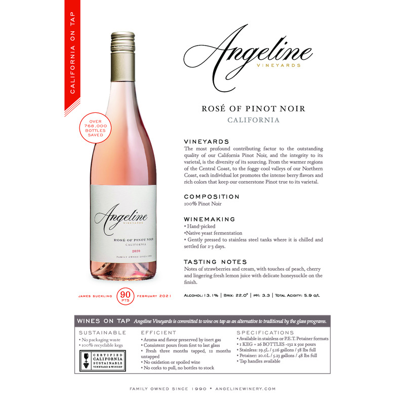 2020 Angeline Rosé Of Pinot Noir Wine on Tap