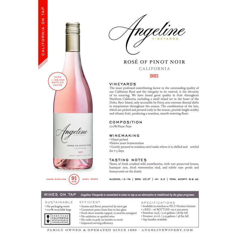 2021 Angeline Rosé Of Pinot Noir Wine on Tap