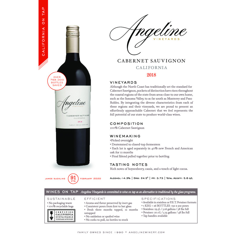 2018 Angeline Cabernet Sauvignon Wine on Tap