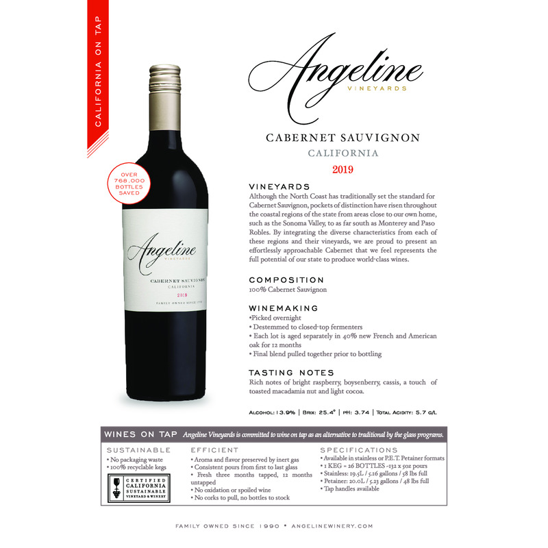 2019 Angeline Cabernet Sauvignon Wine on Tap