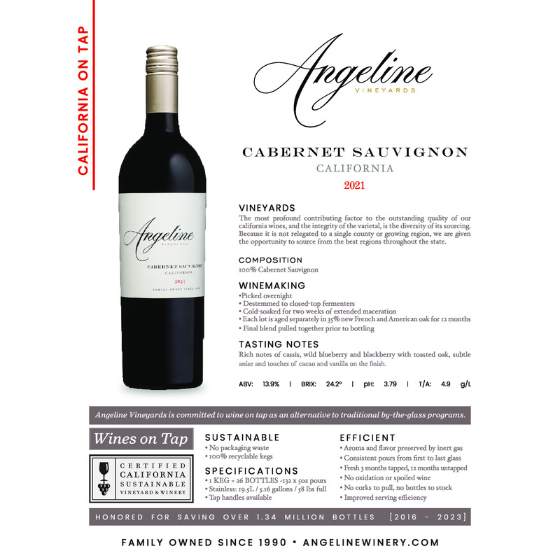 2021 Angeline Cabernet Sauvignon Wine on Tap