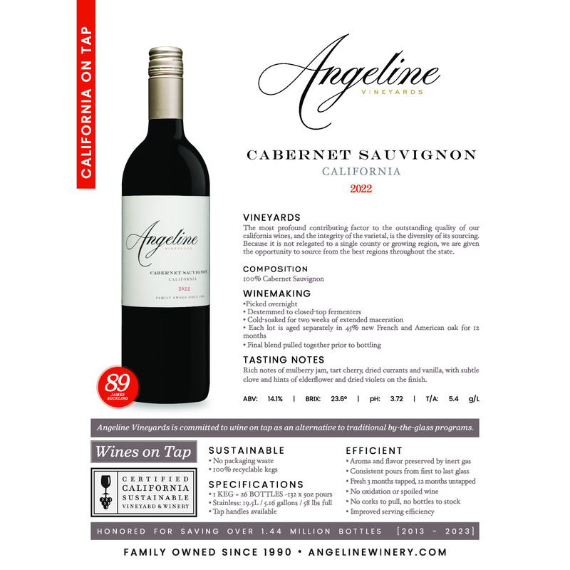 2022 Angeline Cabernet Sauvignon Wine on Tap