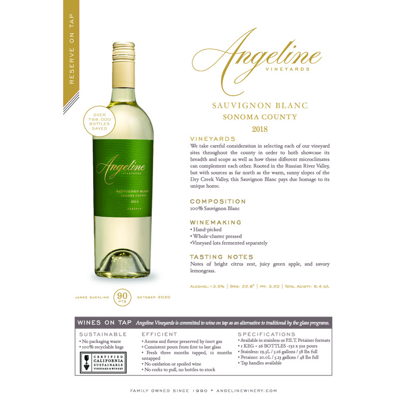 2019 Angeline Reserve Sauvignon Blanc Wine on Tap