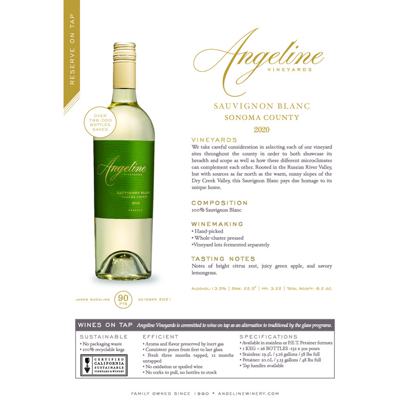 2020 Angeline Reserve Sauvignon Blanc Wine on Tap