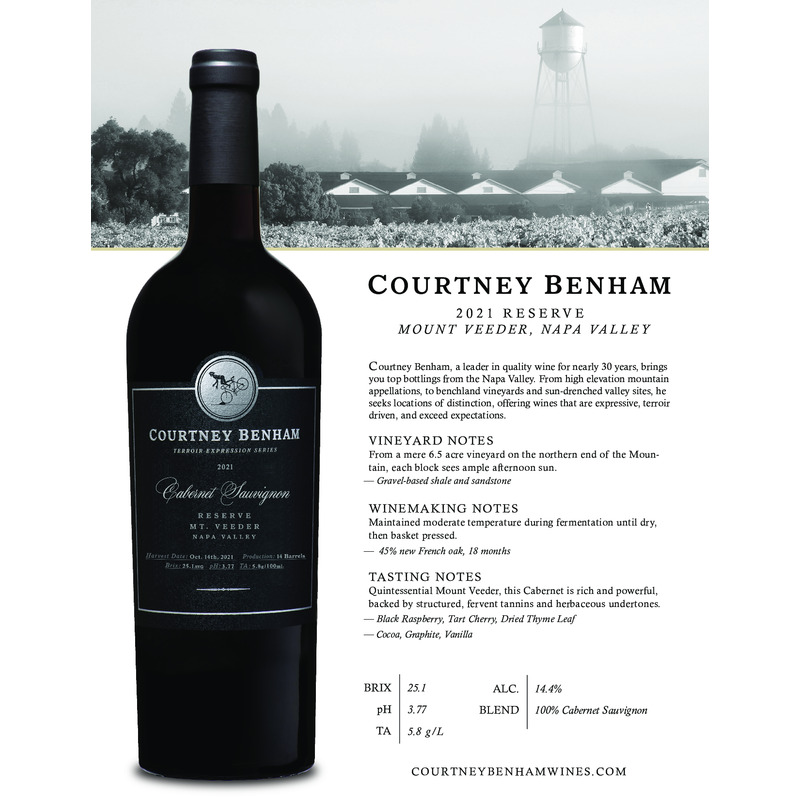 2021 Courtney Benham Reserve Mount Veeder Cabernet Sauvignon Tech Sheet