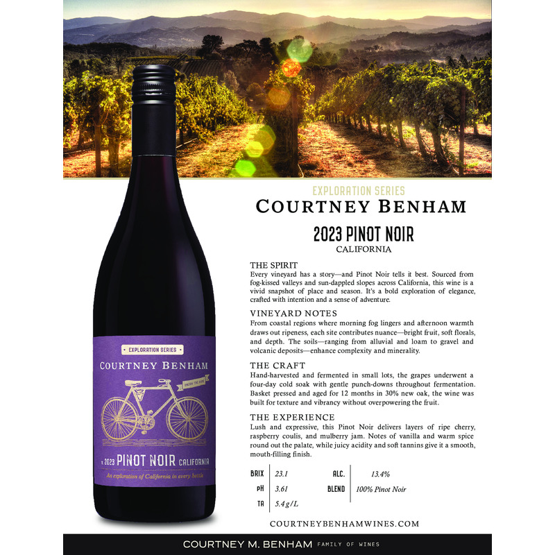 2023 Courtney Benham Pinot Noir Exploration Series Tech Sheet