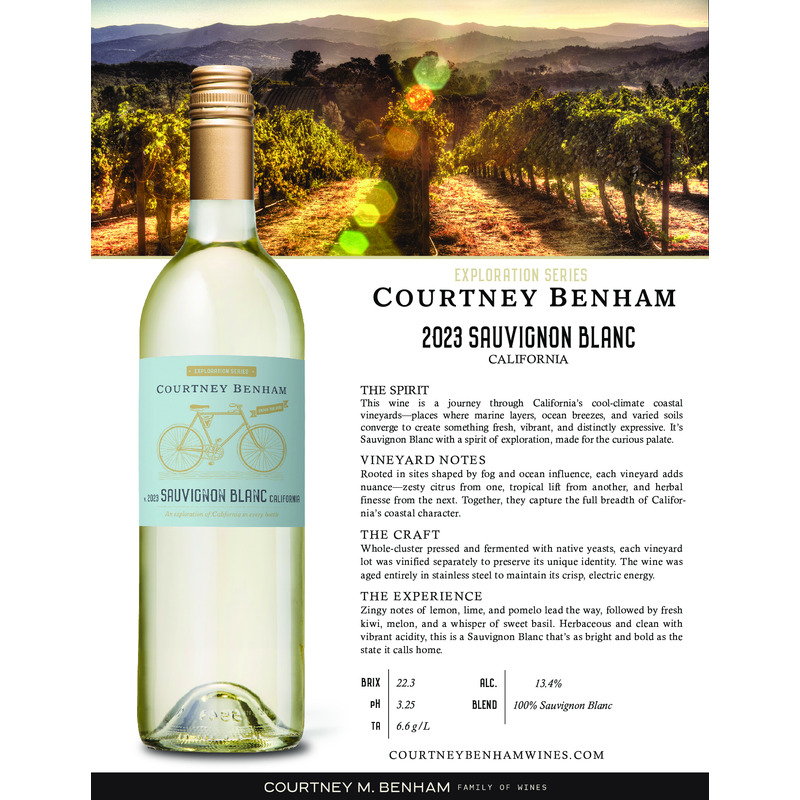 2023 Courtney Benham Sauvignon Blanc Exploration Series Tech Sheet