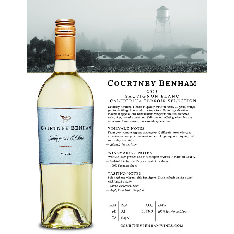 2023 Courtney Benham Sauvignon Blanc Terroir Selection Tech Sheet