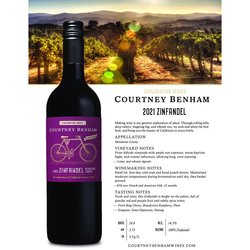 2021 Courtney Benham Mendocino Zinfandel Tech Sheet