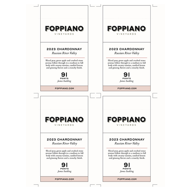 2023 Foppiano Estate Chardonnay Shelf Talker | 91 JS