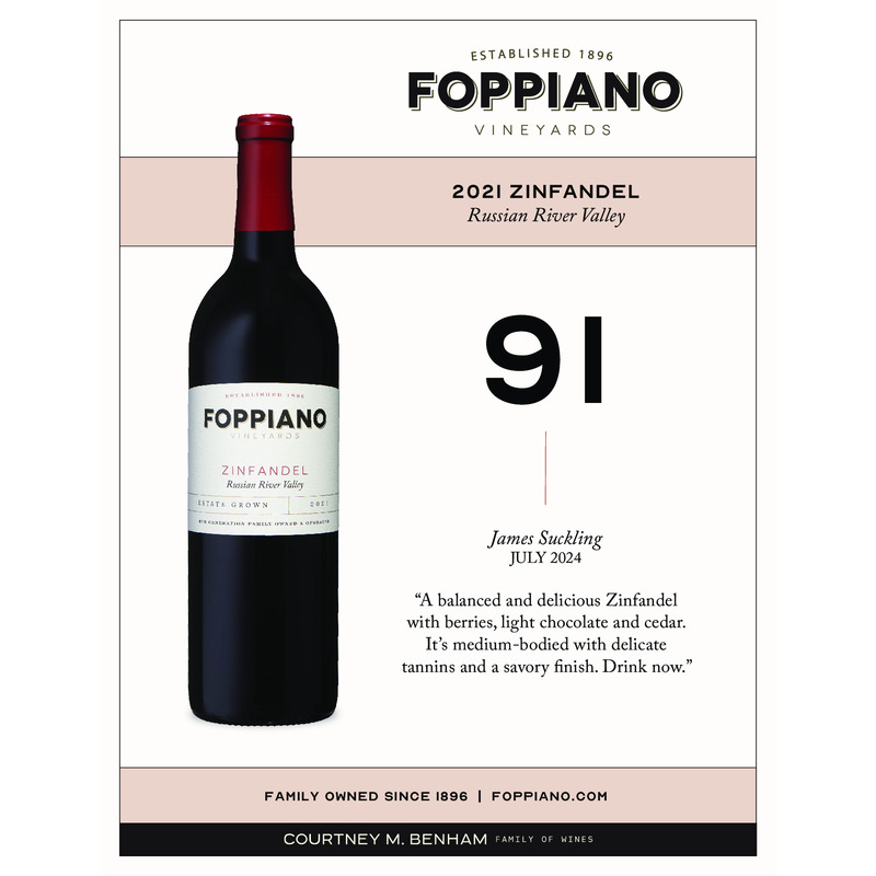 2021 Foppiano Estate Zinfandel Acclaim Sheet | 91 JS