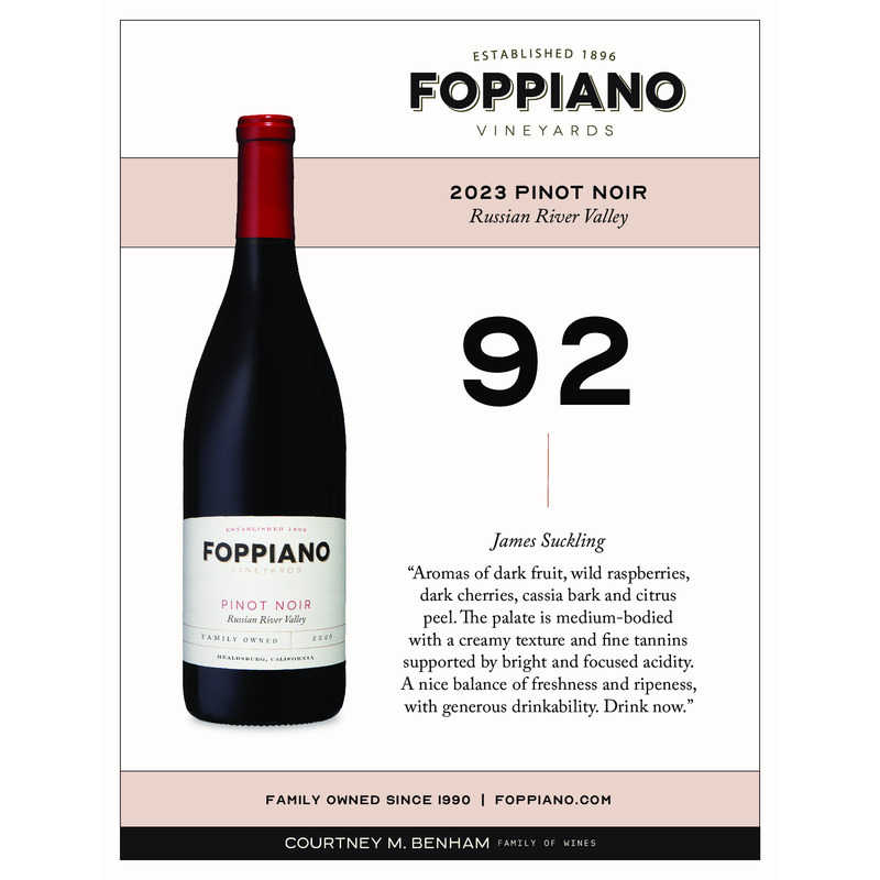 2023 Foppiano Estate Pinot Noir Acclaim Sheet | 92 JS